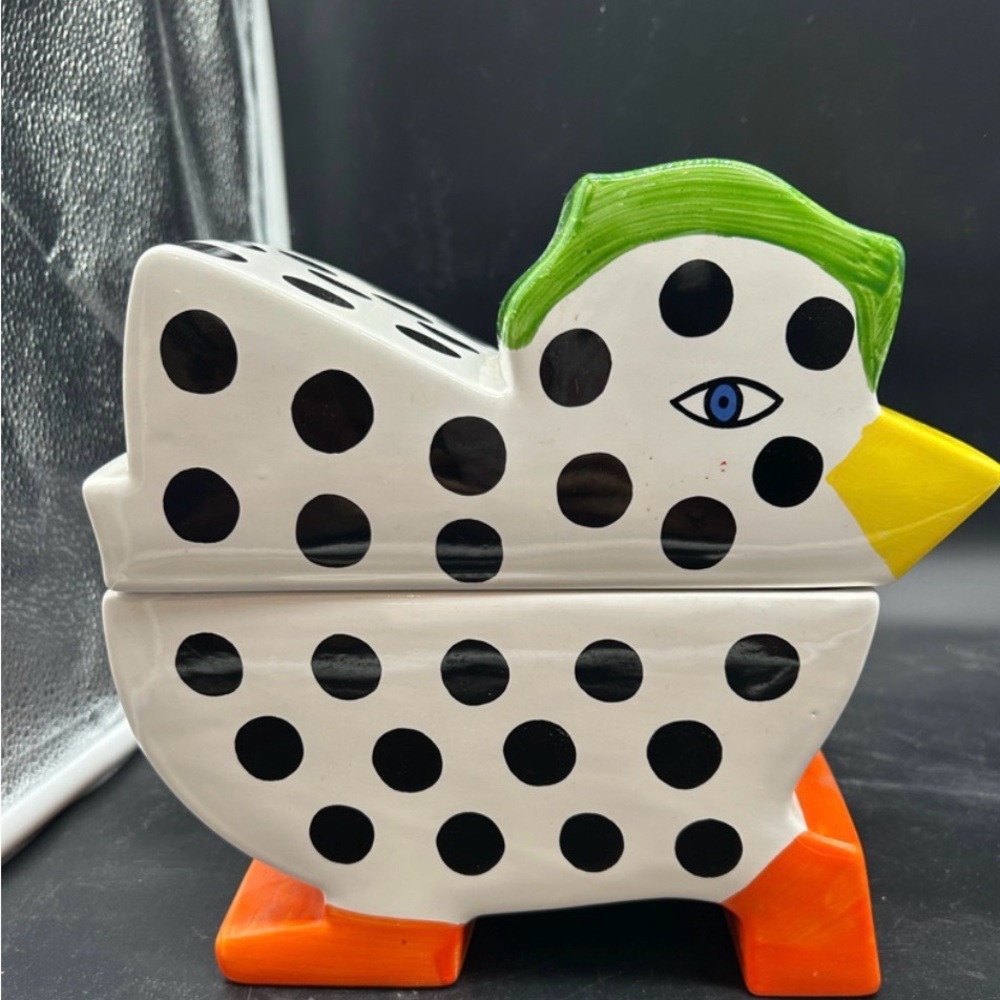 Rare Annee Goodchild Porta Chicken trinket jar